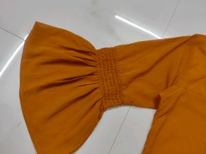 Mustard Yellow Bell Sleeve Top