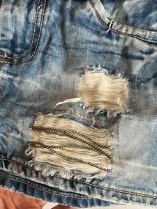 Y2k Distressed Denim Micro Mini Skirt