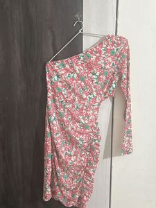 Floral One-Shoulder Mini Dress