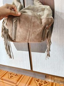 Stylish Suede Fringe Hobo Bag