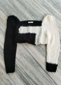Black & White Knit Sweater cruella inspired
