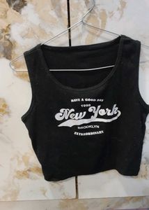 Black 'New York' Graphic Tank Top