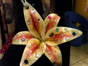 Handmade Whimsical Bedazzled Lily keychain