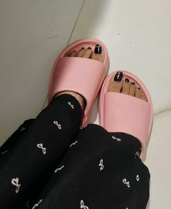 Chic Pink Platform Slides