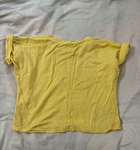 Yellow "MOON" Cropped T-Shirt