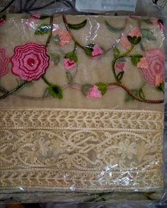 Stunning Embroidered Net Saree