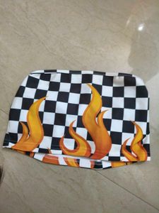 Checkered Flame Tube Top
