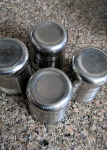 Set of 4 Stainless Steel tea/coffee Glasses