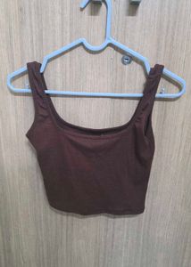 Brown Cropped Tank Top