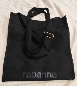 Paco Rabanne Black Canvas Tote Bag