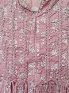 Pink Printed Kurta with Pant