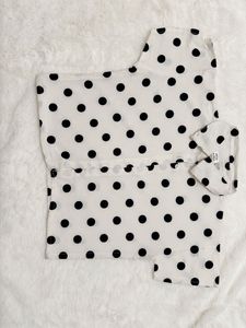 Sheer Polka Dot Crop Shirt