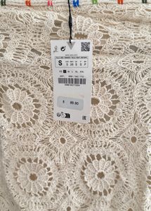 Zara Limited Edition Beaded Crochet Mini Dress