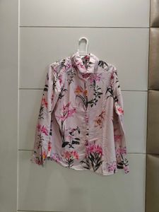 beautiful pink printed shirt in soft silk fabric