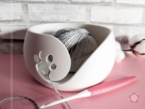 Paw Print Yarn Bowl for Knitting