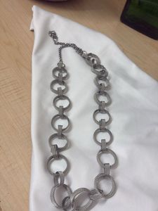 Chic Silver-Tone Link Chain Statement Necklace