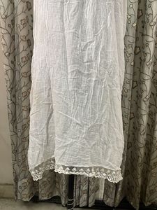 White Cotton Lace Trim Camisole