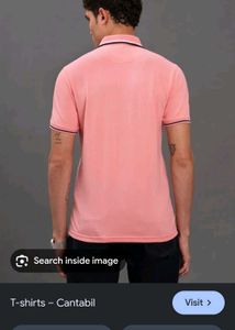 Men's Peach Polo T-Shirt