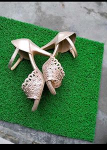 Golden Colour Beautiful Heels