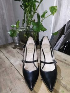 Ochirly Black Mary Jane Block Heels|Pointed Toe