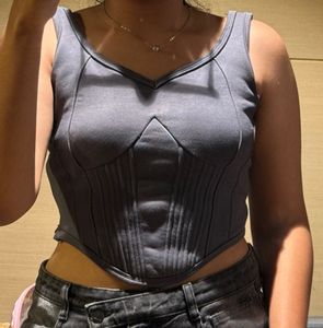 Stylish Grey Corset Top