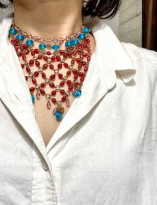 Bohemian handcrafted Beaded Statement Necklace