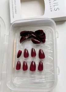 reusable Press-On Nails Burgundy