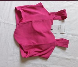 Hot Pink Ribbed Crop Top