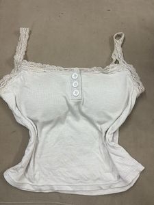 White Lace Trim Cami Top