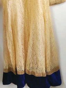 Braso Net With Velvet Fabric Anarkalli Dress