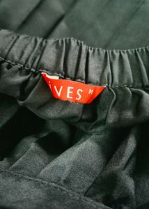 Black Pleated Midi Skirt