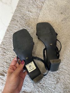 Square Toe Strappy Leather Heels