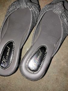 Stylish Grey Glitter Sandals