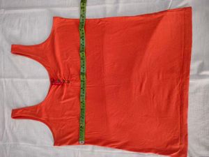 women cotton Orange Rib Tank Top