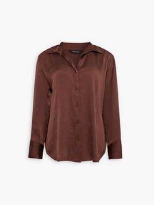 Wardrobe by Westside Dark Brown Satin Shirt