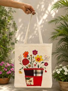 Handmade Floral Tote Bag