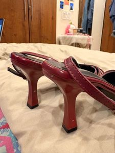 Red Patent Slingback Heels