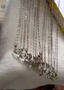 Heart Pendant With Chain Set 12pc