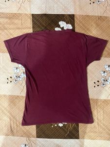 Maroon Printed Slim Fit T-Shirt For Men 👕