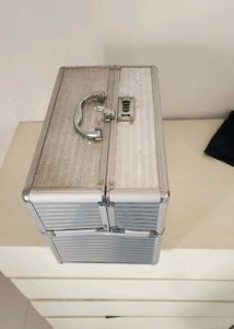 Silver Makeup Train Case