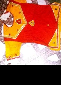 Vibrant Red &amp; Yellow Rajputi poshak Lehenga Choli