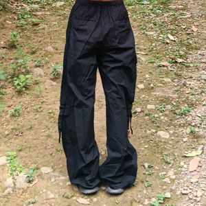 Black Drawstring Cargo Pants