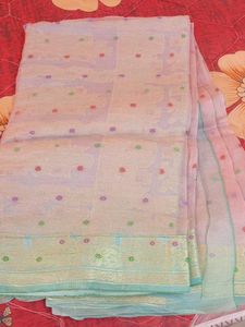 Pastel Polka Dot Saree