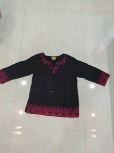 Embroidered Black Kurti