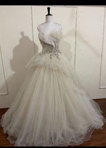 Ivory Tulle Layered Gown