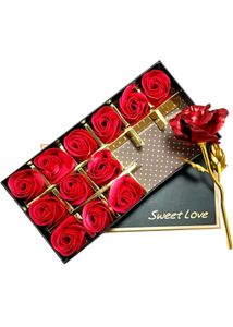Metal red rose gift set