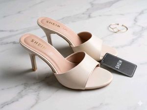 Cream Heeled Mules