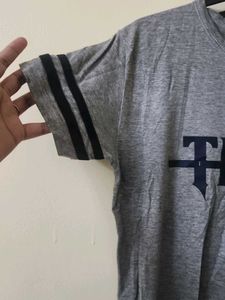 Grey T-shirt Dress with "Trust" Print