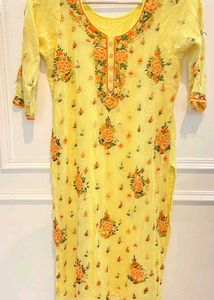 Beautiful Yellow Floral Kurta Set