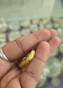Elegant silver Gold plated Ring with Intricate Des
